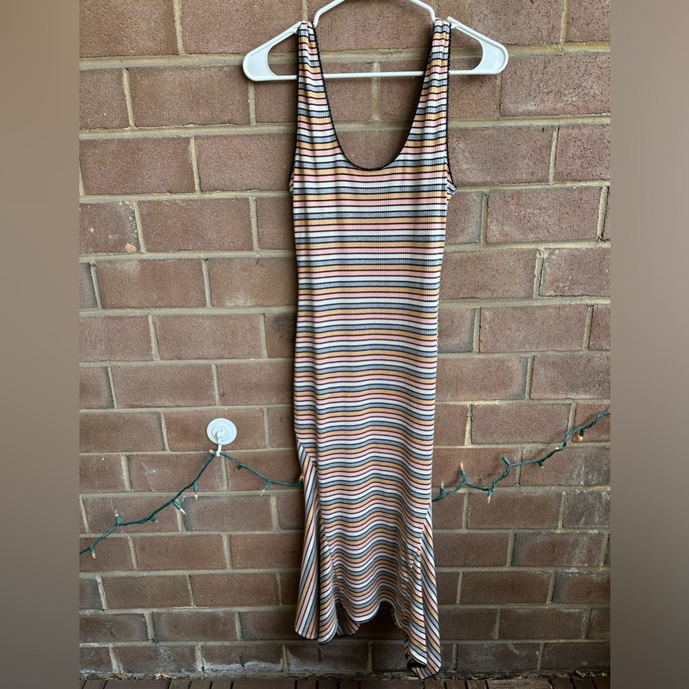 Fitted Midi Stripped Dress - Rent the Runway Sample Sale